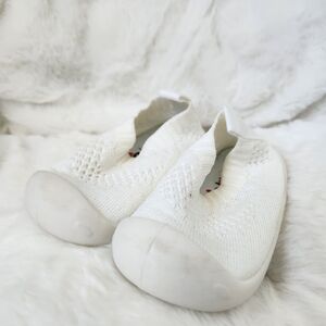 Cozy White Kids Slip-On Slippers
